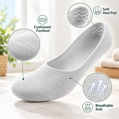🧦6/10/20pairs Cushioned No-Show Socks with Padded Support for Everyday Walking Comfort
