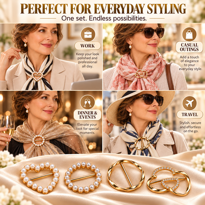 ✨ Fashion Accessory Deal – 4-Piece Metal Shirt Clips 💖 Stylish Round & Heart Clothing Clips for a Chic Secure Fit