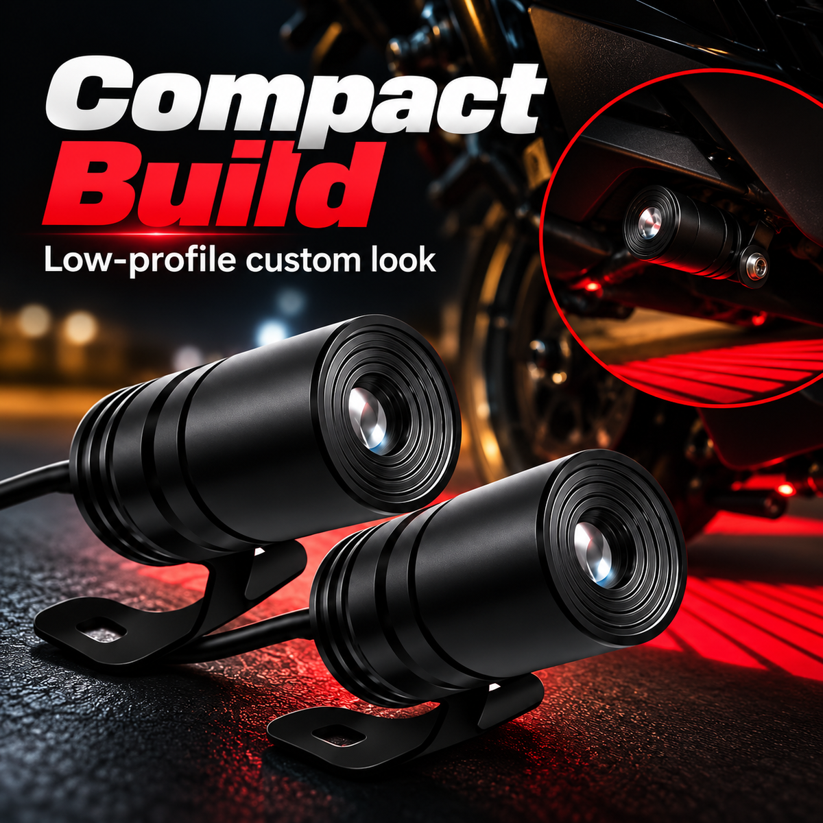 🏍️ Dual Motorcycle Laser Projector Lights