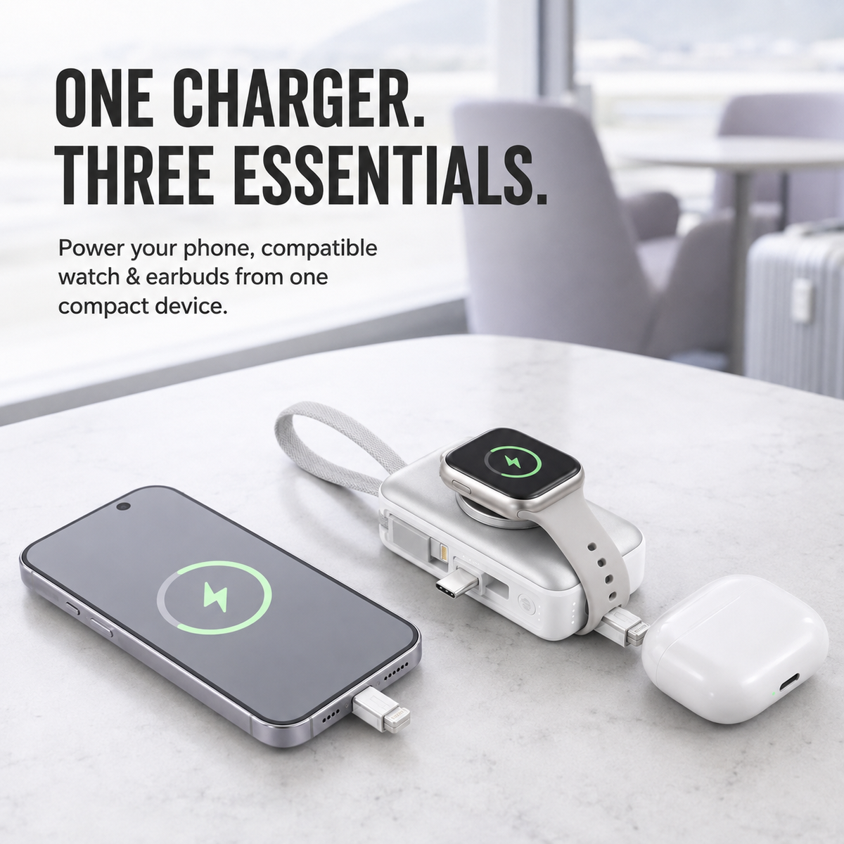 🔋 3-in-1 Mini Power Bank – One Compact Charger For All Your Devices
