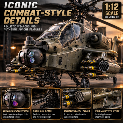 🔥 FLASH SALE 49% OFF 🚁 Apache Attack Helicopter Model Kit ✨ Build Your Own Military Legend!