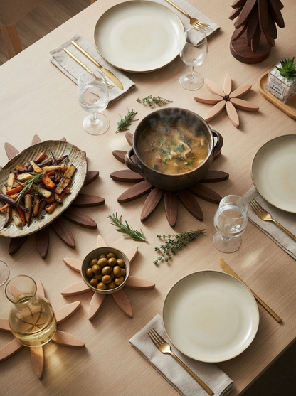 🌳Wooden Tree Trivet & Coaster Set - Like a Christmas Tree