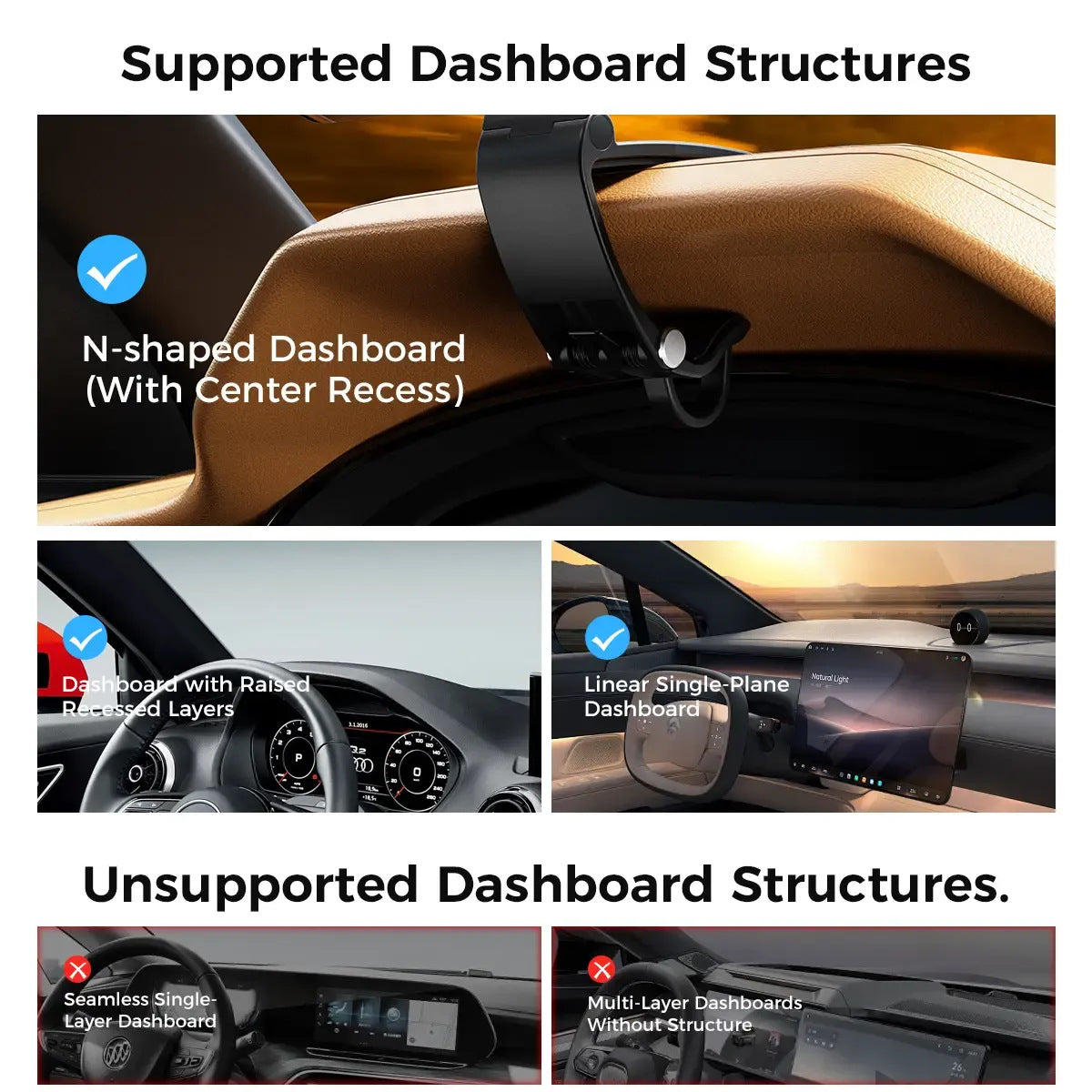 🧲Magnetic Car Phone Mount 📱Dashboard Clip Holder for Magnetic Smartphones