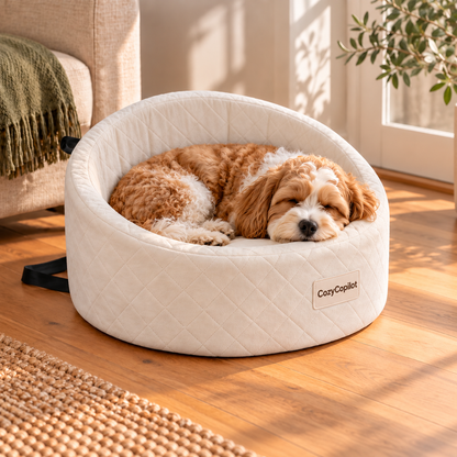 Elevated Dog Car Seat with Built-In Safety Harness