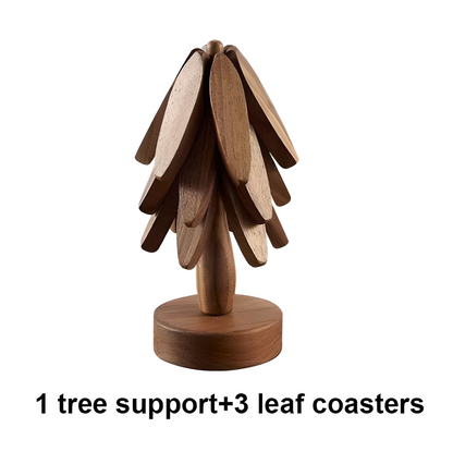 🌳Wooden Tree Trivet & Coaster Set - Like a Christmas Tree