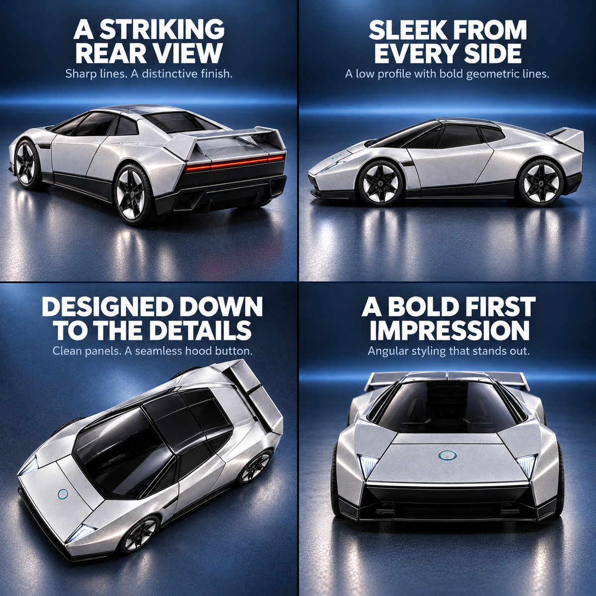 🏎️🤖 2-in-1 Transforming Silver Sports Car Robot Toy ⚡