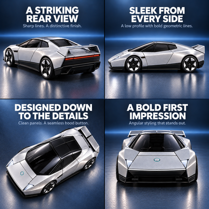 🏎️🤖 2-in-1 Transforming Silver Sports Car Robot Toy ⚡