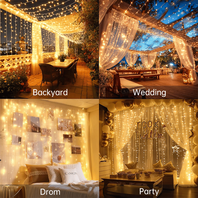Remote-Control Led Curtain Light-9.8*9.8 FT