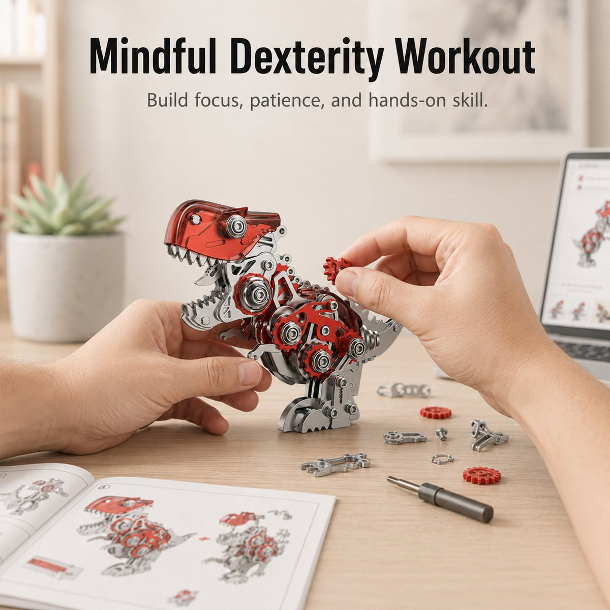 🦖⚙️Steampunk T-Rex Mechanical Assembly Model,