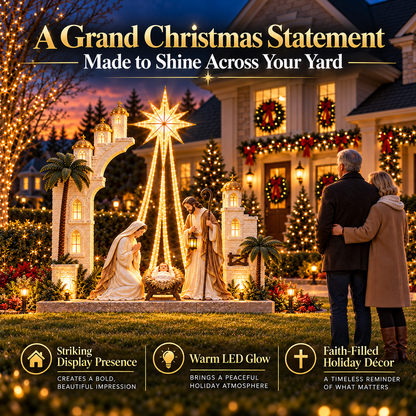 🌟 Magical Light-Up Nativity Scene 🎄 Holy Family Christmas Yard Decoration ✨