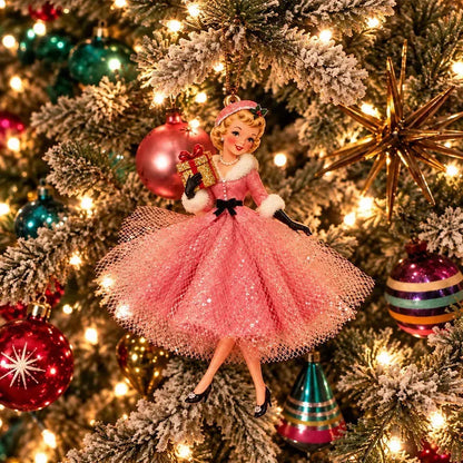 Vintage Christmas Lady Ornaments – 1950s-Inspired Holiday Charm 🎄