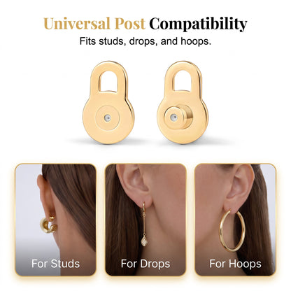 💥Buy 1 get 1 free 🔥✨ Lobe Lifters for Heavy Earrings | Weight-Distributing Earring Backs for Stretched & Droopy Earlobes | Instant Pulling Relief Today, Earlobe Protection for Every Future Wear