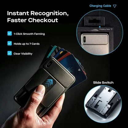 💯🏆 ✨ Smart Minimalist Wallet 2.0 – Slim Metal Card Holder with Built-In Tracker, RFID Blocking & MagSafe Compatibility🧲