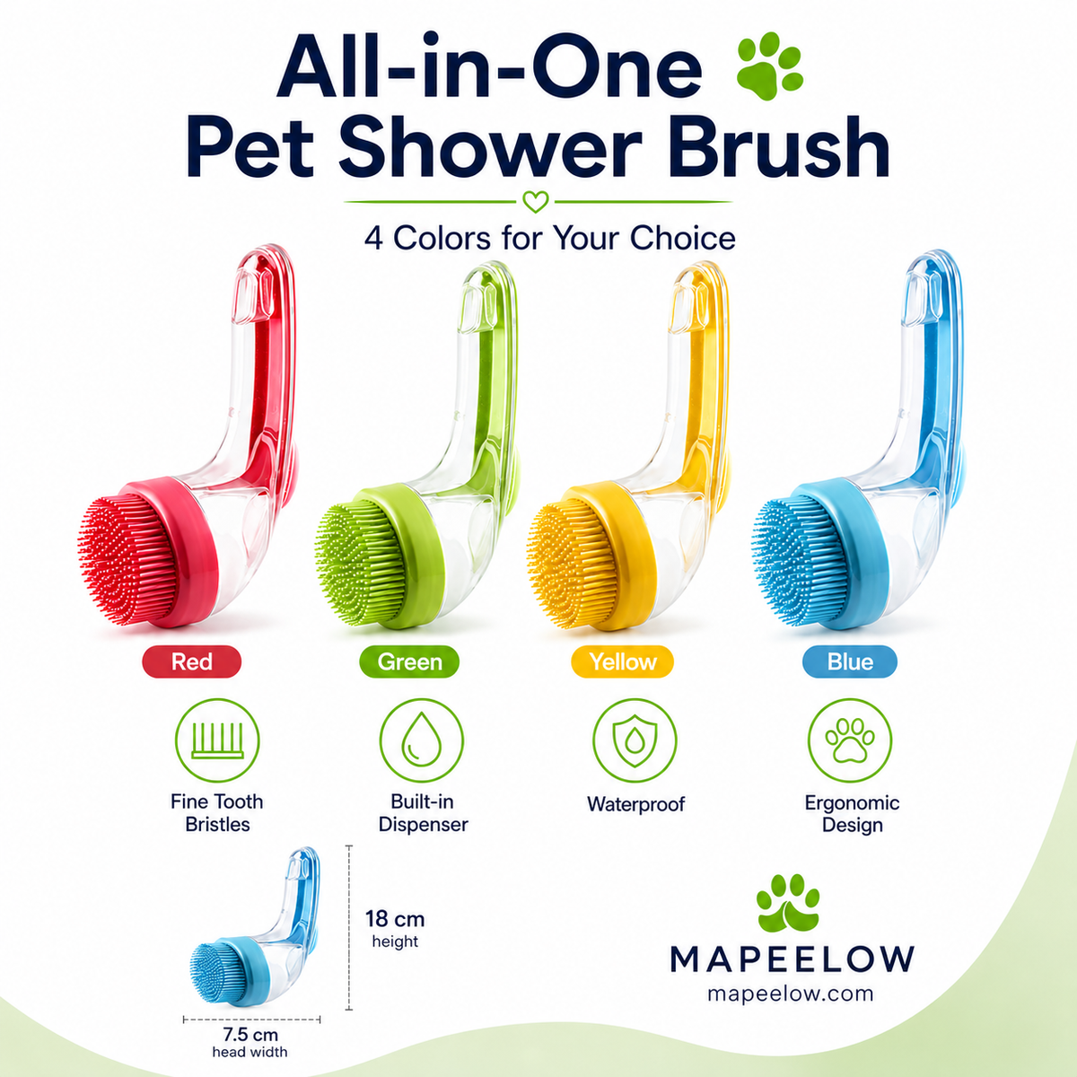 Bath & Grooming Brush – Clean, Massage & Groom Your Furry Friend with Ease