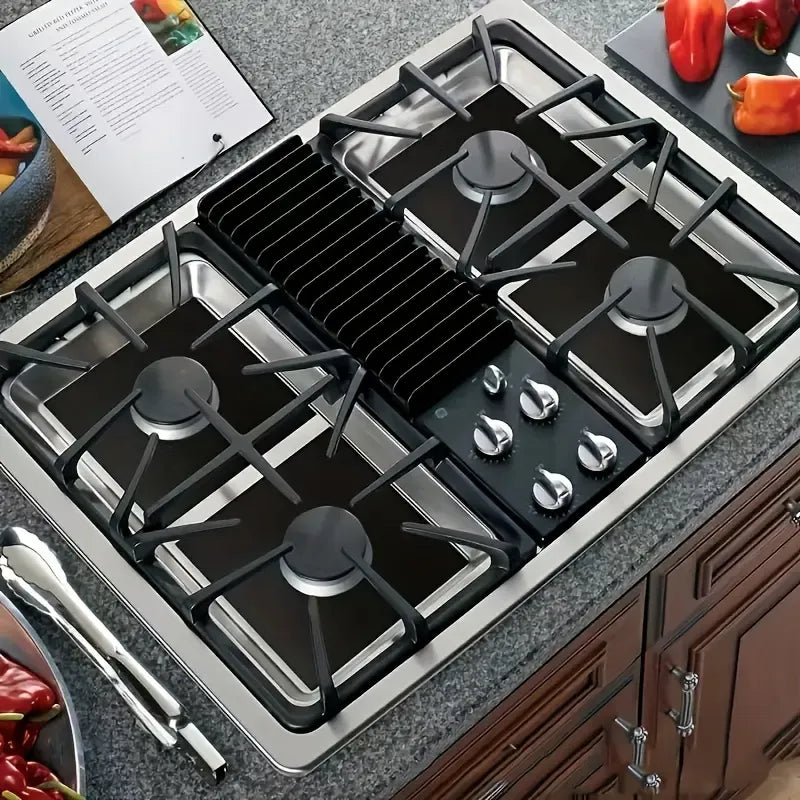 🍳 4-Pack Reusable Non-Stick Gas Stove Burner Liners