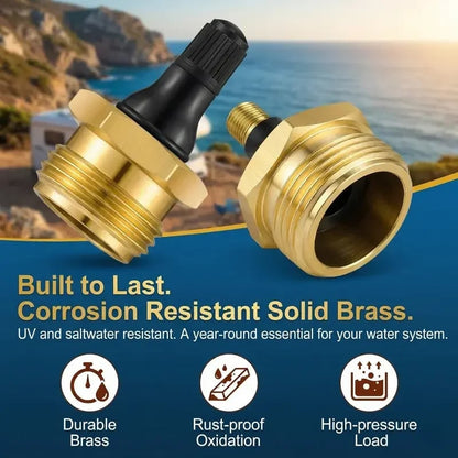 🔥NEW ARRIVAL 49% OFF🎁-2-Pcs Brass RV Blow Out Plugs with Drain Valve