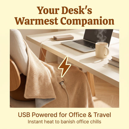 🔥 Last Day 52% Off!🔥Portable USB Electric Heated Blanket Perfect for Outdoors or the Office. Use as a Single-Person Throw, Wrap, or Lap Blanket.
