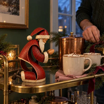 🎅✝️Santa Kneeling Before  Jesus Christmas   Figurines