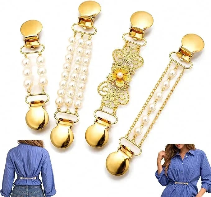 📿Women’s Pearl Chain Collar Clip💎