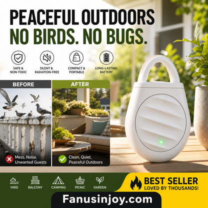 🏆 1Last Day Special Price £8.77 ! 🐦Buy 2 Get 1 Free🎁No more trouble from birds, beasts and locusts！Portable Ultrasonic Bird Repellent Keychain
