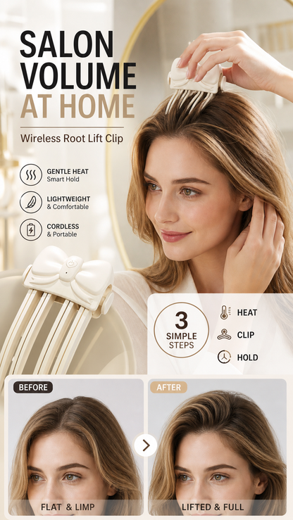🎉48K+ Sold 💇 Wireless Heated Volumizing Root Lift Clip, Portable Travel Hair Styling Tool for Flat Fine Hair