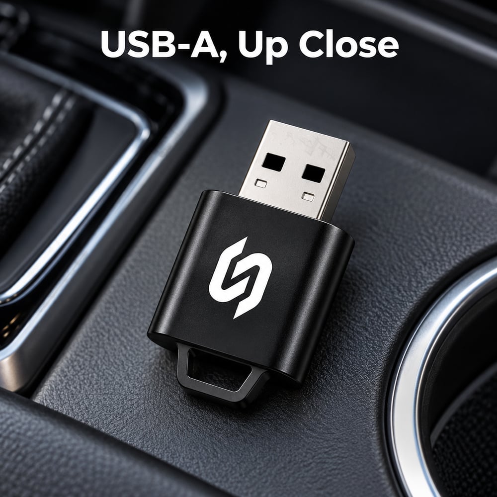 2-in-1 Wireless CarPlay and Android Auto USB-A Adapter