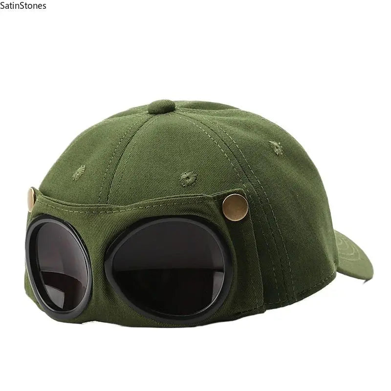 ✈️ Pilot-Inspired Baseball Cap🧢 Novelty Boater Hat with Built-In Shades – The Funniest Gift for Fishing & Boat Lovers