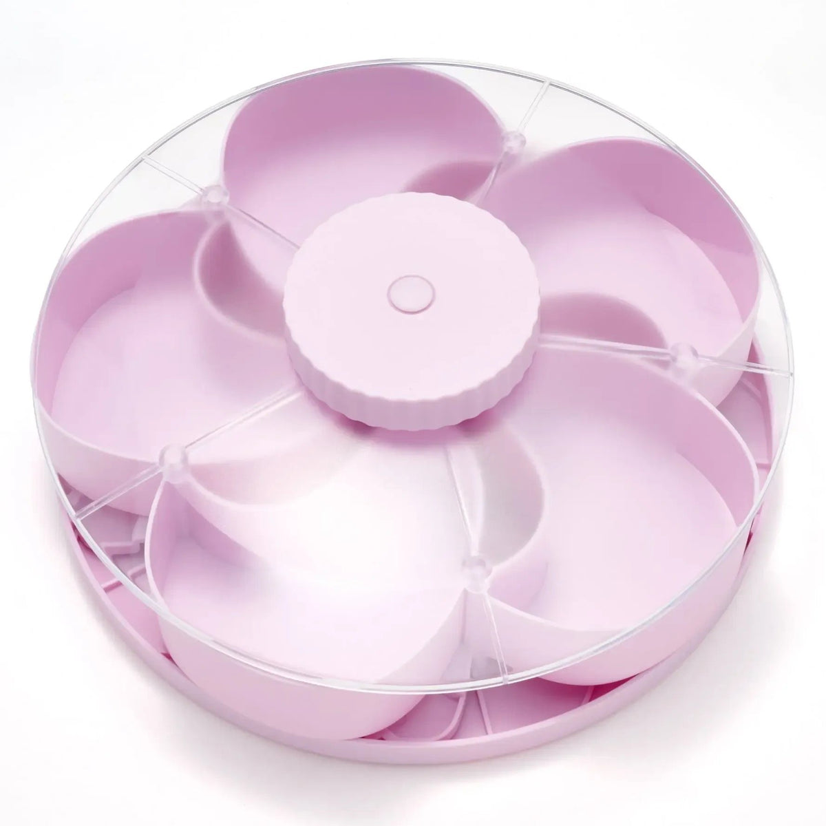 Hot Sale🍿✨ Divided Spin & Snack Serving Tray – 5-Compartment Rotating Party Platter