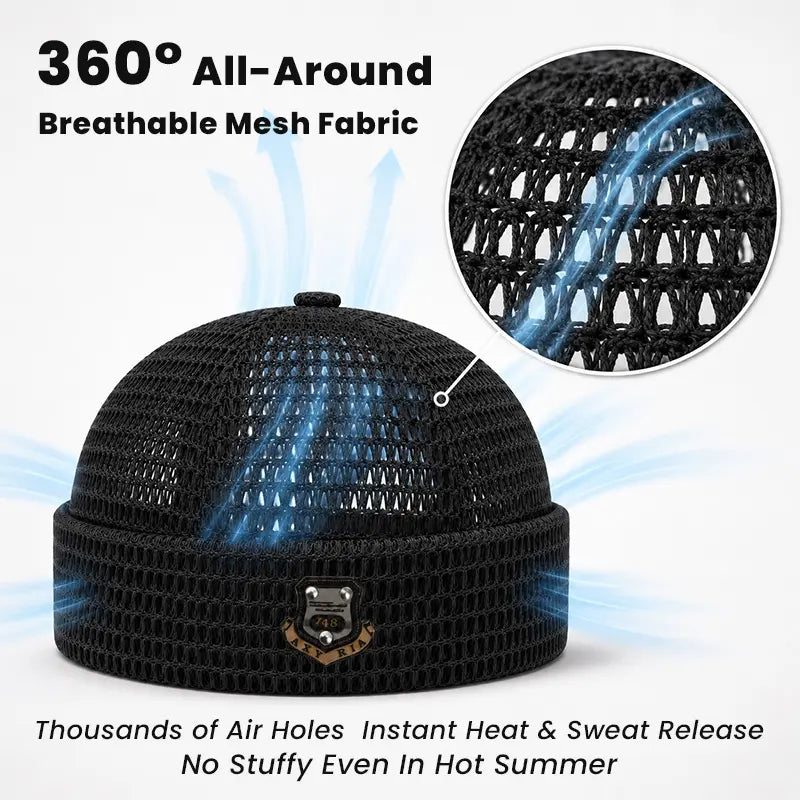 Lightweight Netting Beanie - BreathableCuffed skull cap for Summer Runs