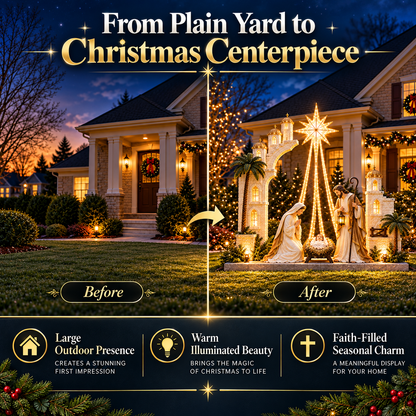 🌟 Magical Light-Up Nativity Scene 🎄 Holy Family Christmas Yard Decoration ✨