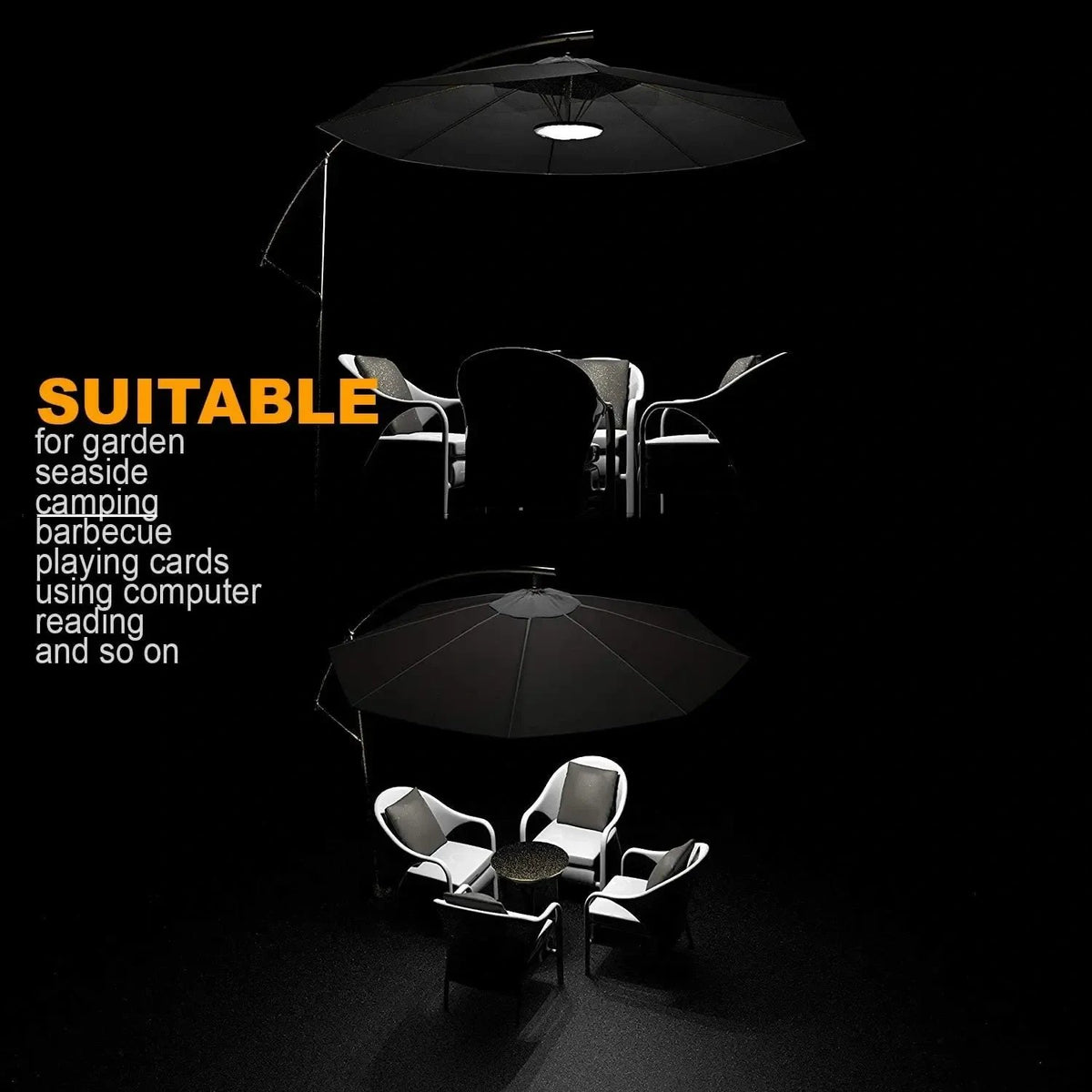 💕Hot sale 49% OFF💡🌙 Magictec 44 LED Patio Umbrella Cordless Lights with 3 Lighting Modes Operated by 4 AA Battery