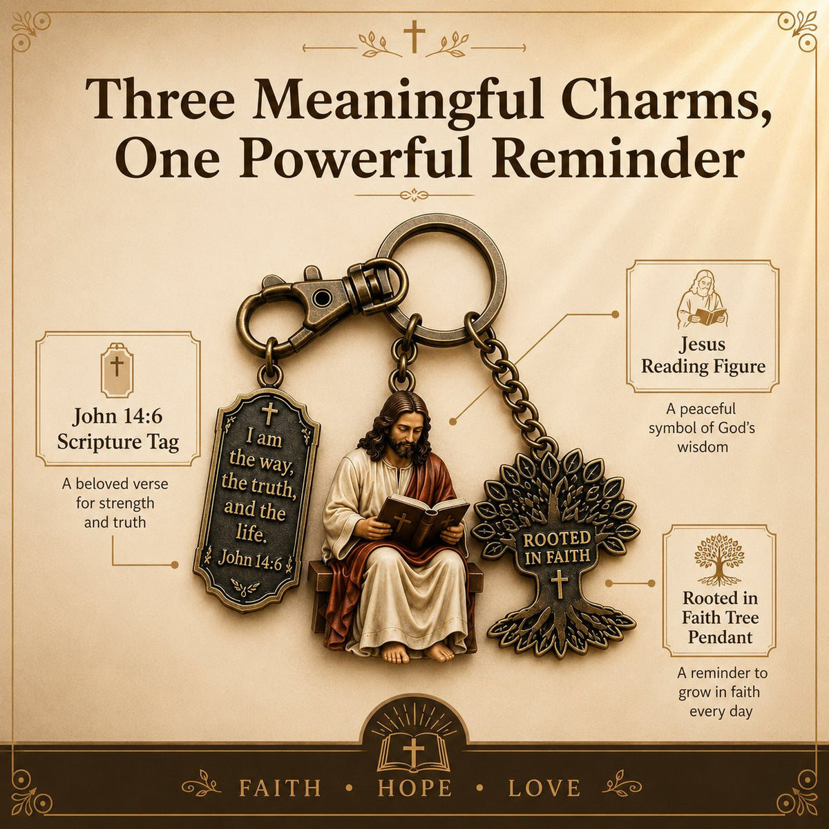 🎉Jesus Reading Keychain