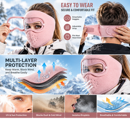 ❄️ Winter Thermal Balaclava 🏍️ Windproof Fleece Full Face Mask with Breathable Design