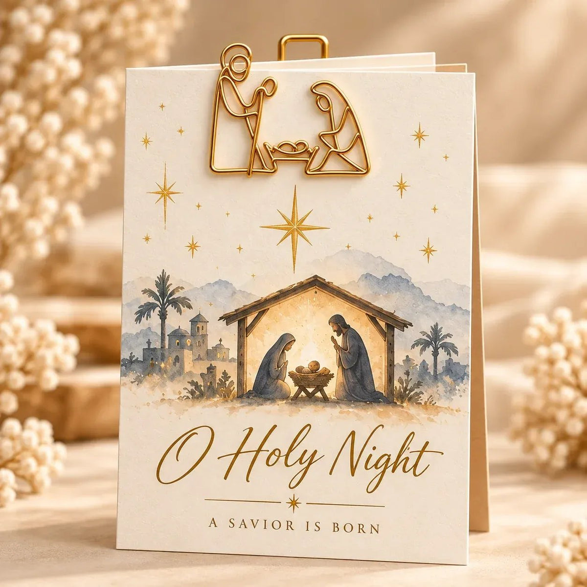 ✝️Faith-Inspired Christian Greeting Cards with Gold Scripture Paper Clips