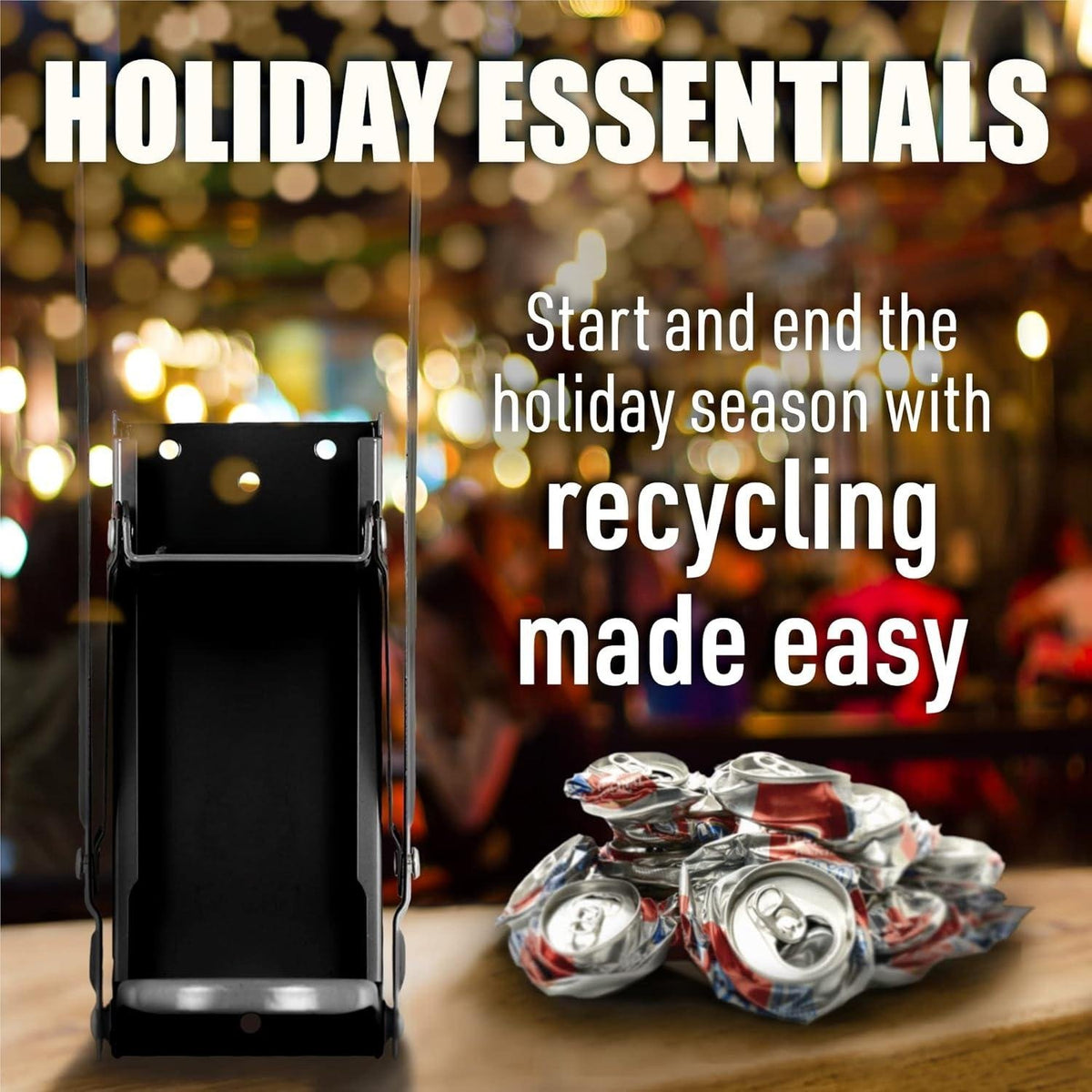 🥫16 oz Metal Can Crusher, Heavy-Duty Wall-Mounted Smasher