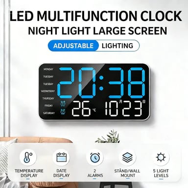 📢📢49% OFF!! ⏰Multifunctional decorative LED digital wall clock, the limitless digital clock for the modern Norwegian home
