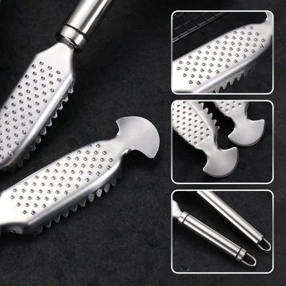 🐟2-in-1 Stainless Steel Fish Scaler + Ginger Grater