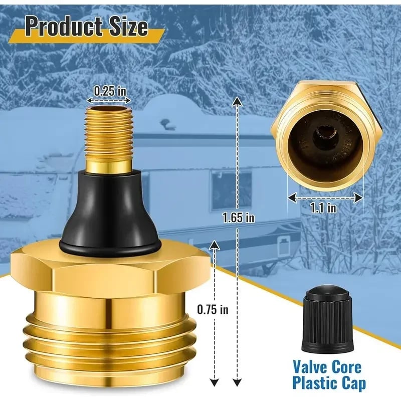 🔥NEW ARRIVAL 49% OFF🎁-2-Pcs Brass RV Blow Out Plugs with Drain Valve