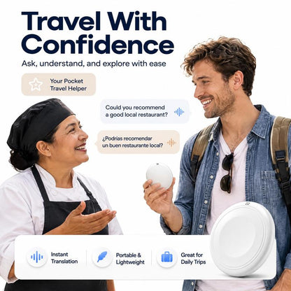 Portable Wireless Bluetooth AI Language Translator Pen - Hands-Free Spanish & English Practice Companion, 162-Language Support, Accent Adaptation for Restaurant Scenarios, Electronic Learning Smart Tutor