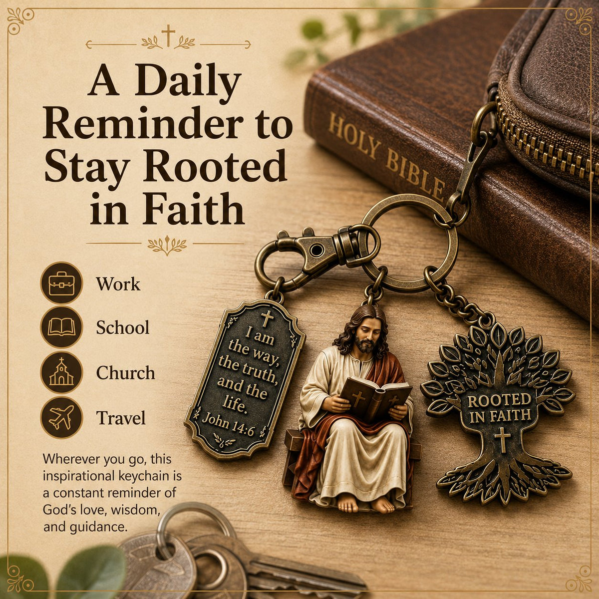 🎉Jesus Reading Keychain