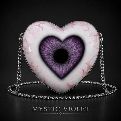 Gothic Heart Eye Crossbody Bag – Chain Statement Purse