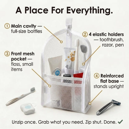 Self Standing Travel Toiletry Pouch