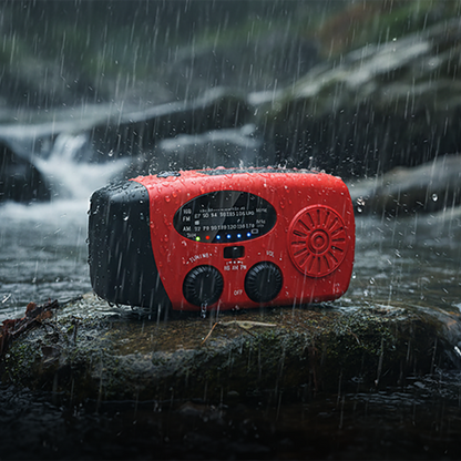 ⏰ Portable Solar & Hand Crank Emergency Radio – LED Light & NOAA ✨