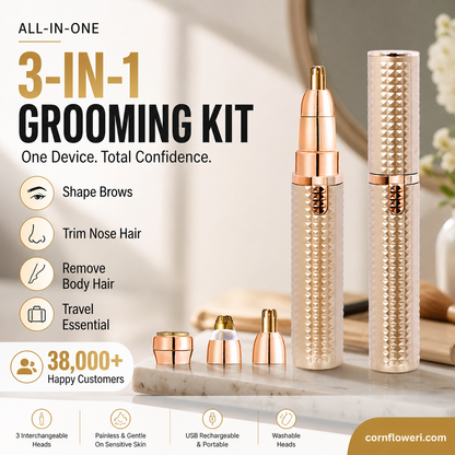 ⏰Portable Electric Eyebrow Trimmer – Interchangeable Heads 🪒