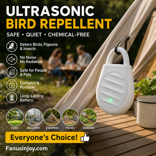 🏆 1Last Day Special Price £8.77 ! 🐦Buy 2 Get 1 Free🎁No more trouble from birds, beasts and locusts！Portable Ultrasonic Bird Repellent Keychain