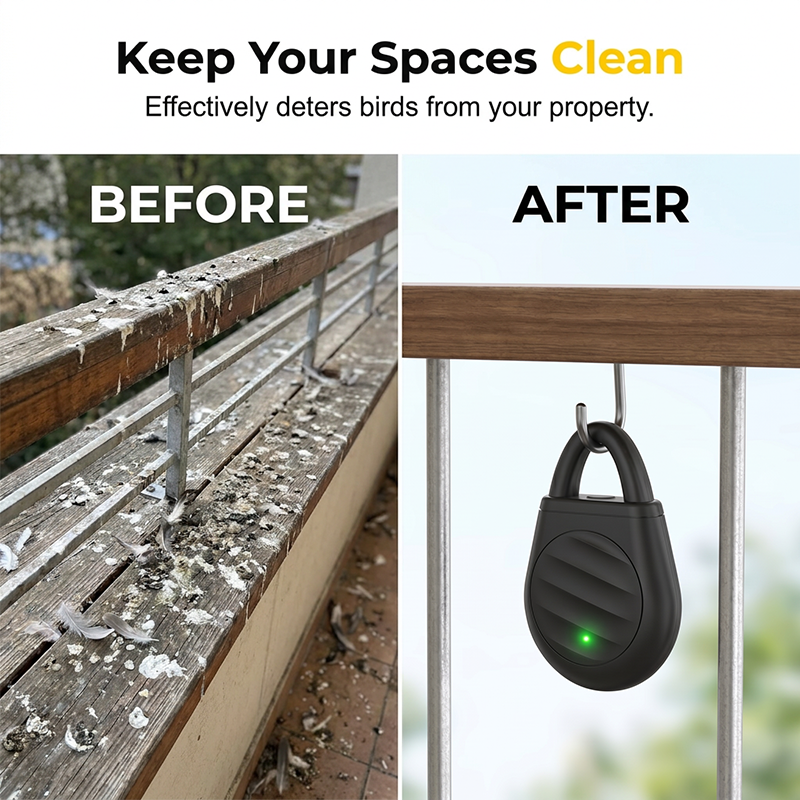 🏆 1Last Day Special Price £8.77 ! 🐦Buy 2 Get 1 Free🎁No more trouble from birds, beasts and locusts！Portable Ultrasonic Bird Repellent Keychain
