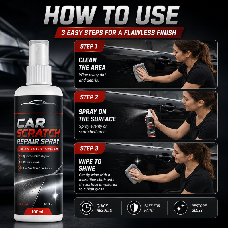 🥳100ML Universal Car Scratch Repair Spray – Erases light scratches, swirl marks & scuffs fast. No body shop needed – restore your car’s gloss in minutes! 🛡️
