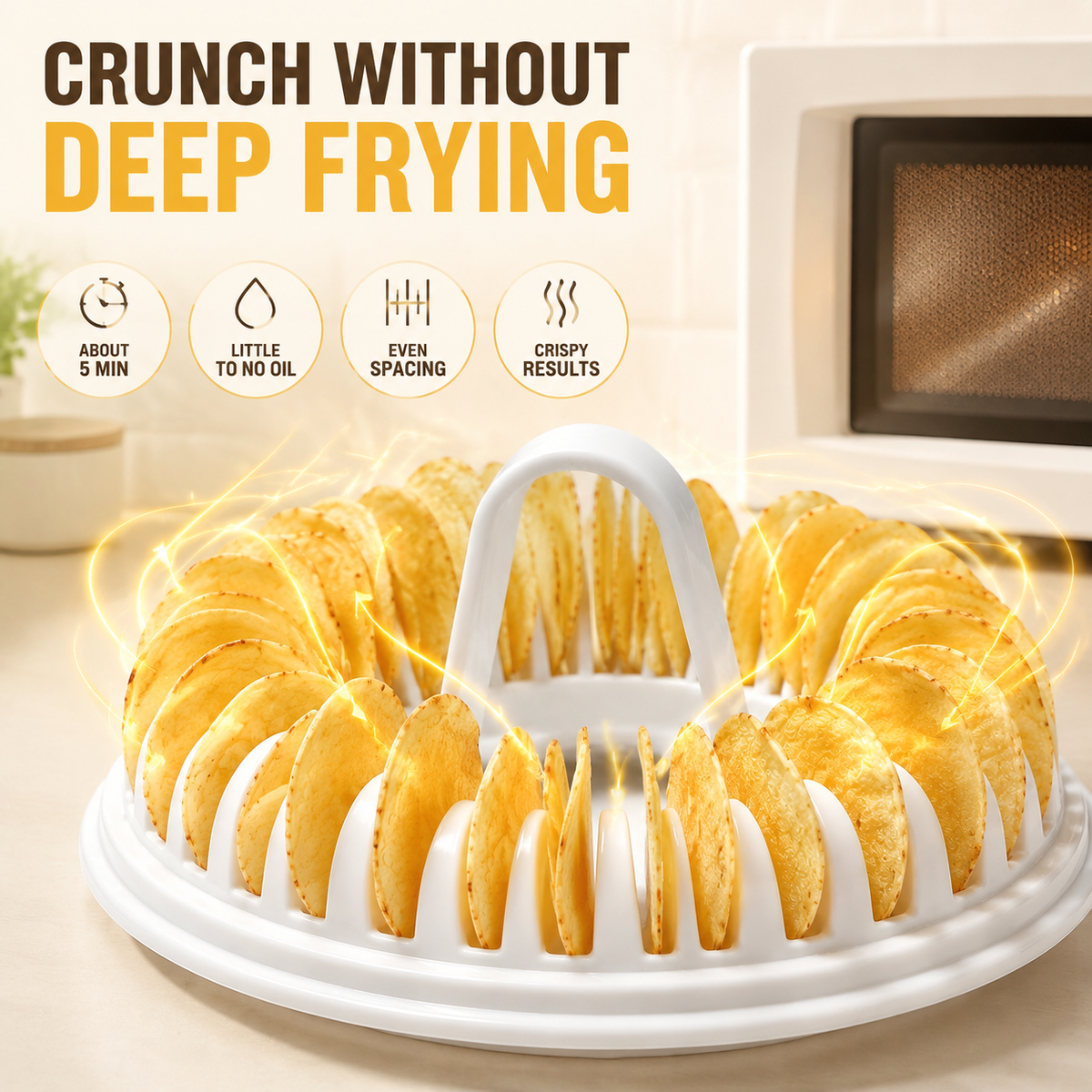 Microwave Potato Chip Maker, Potato, Apple, Vegetable Slicing Rack