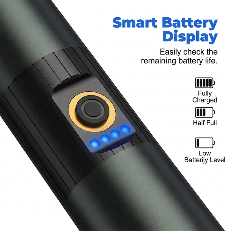 ✨ Ultra-Bright Tactical Flashlight with Zoom Function – Rugged, Waterproof, Rechargeable 🏕️