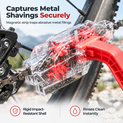 Transparent Bicycle Chain Cleaner Tool for Degreasing and Maintenance